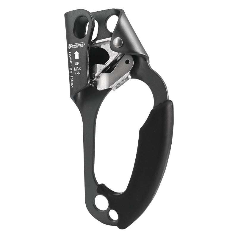 نيودوار NewDoar اليد اليمنى الصاعد تسلق الصخور شجرة Arborist Rappelling Gear Equipment CE معتمد حبل المشبك لحبل 8 ~ 13 مم (اليد اليمنى رمادي) - Image 1